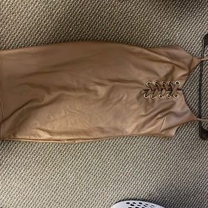 A mocha iris dress